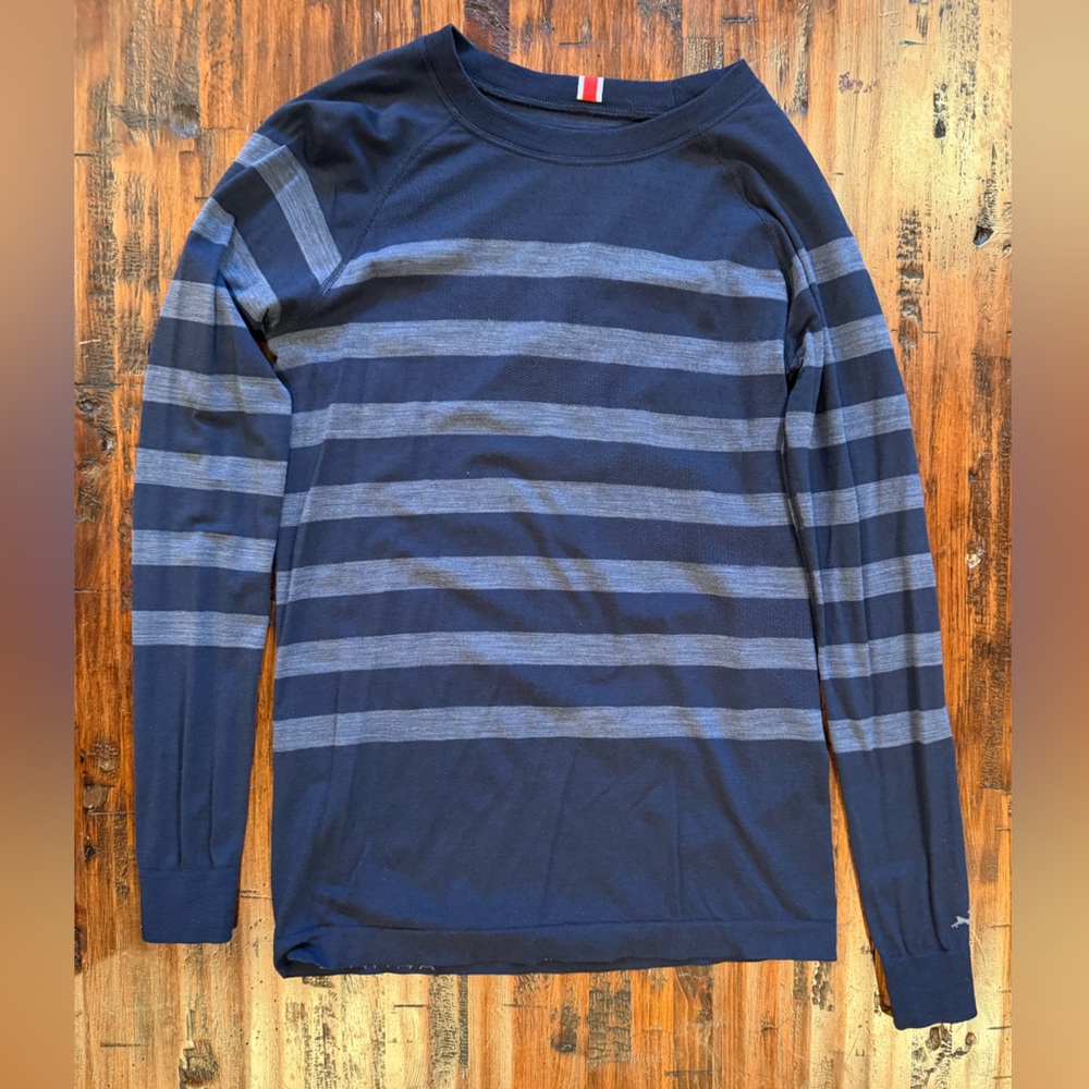 Women’s Brighton base layer Navy Striped Long-Sleeve Shirt